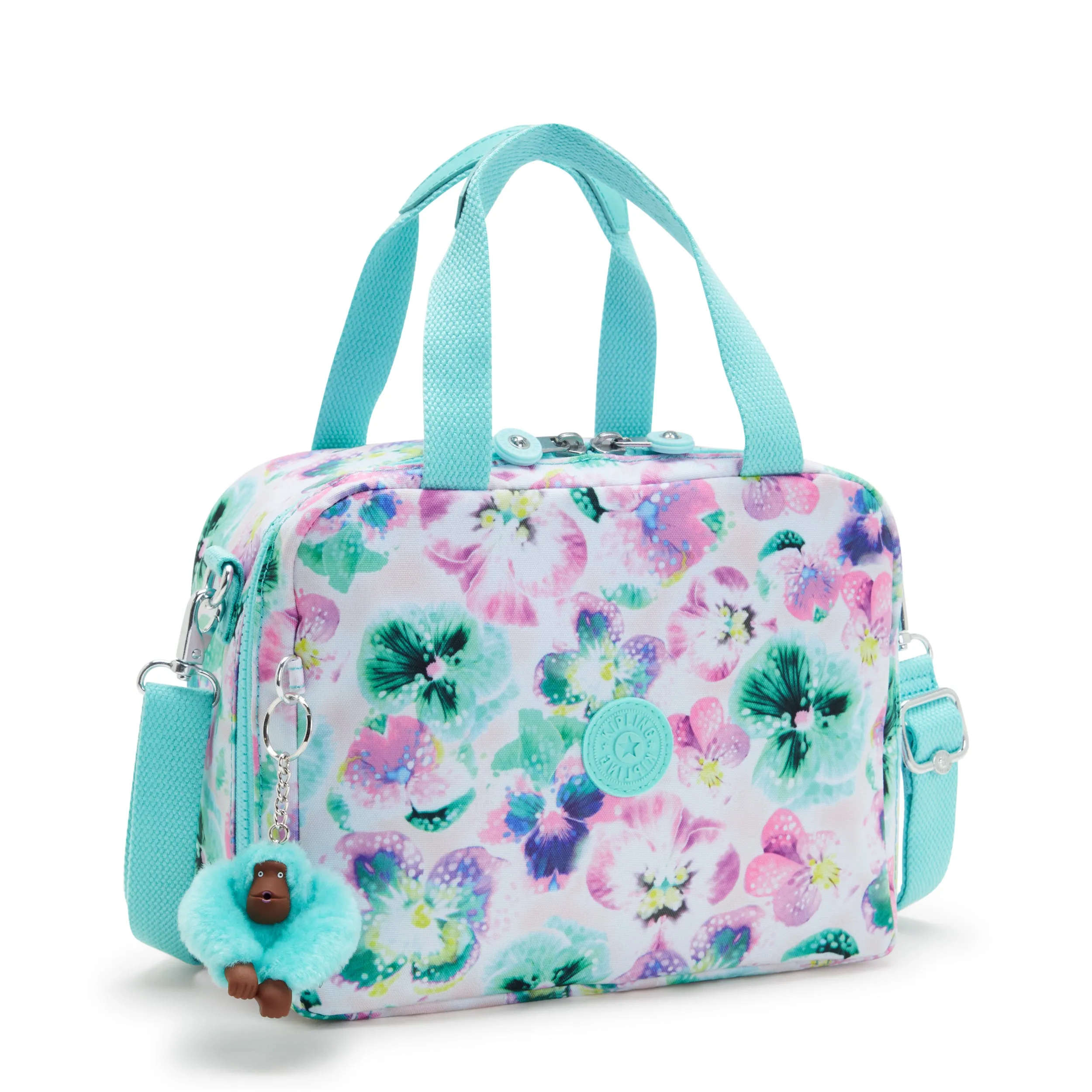 Kipling Miyo Aqua Blossom Large Lunch Bag with Trolley Sleeve C2I2989-7EC