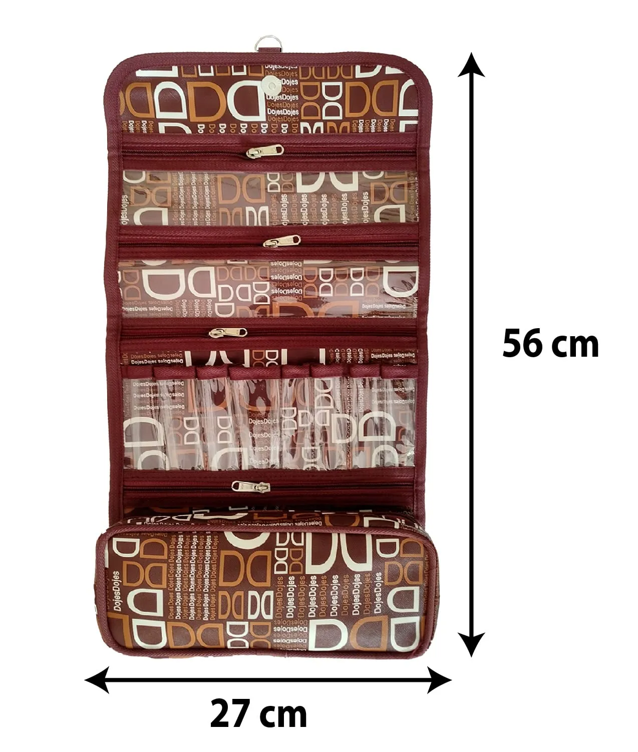 Kuber Industries D Printed Hanging Organizer For Toiletry, Cosmetic, Travel Accessories, Small Jewellery, Shaving Kit- Pack of 2 (Maroon)-50KKM01186