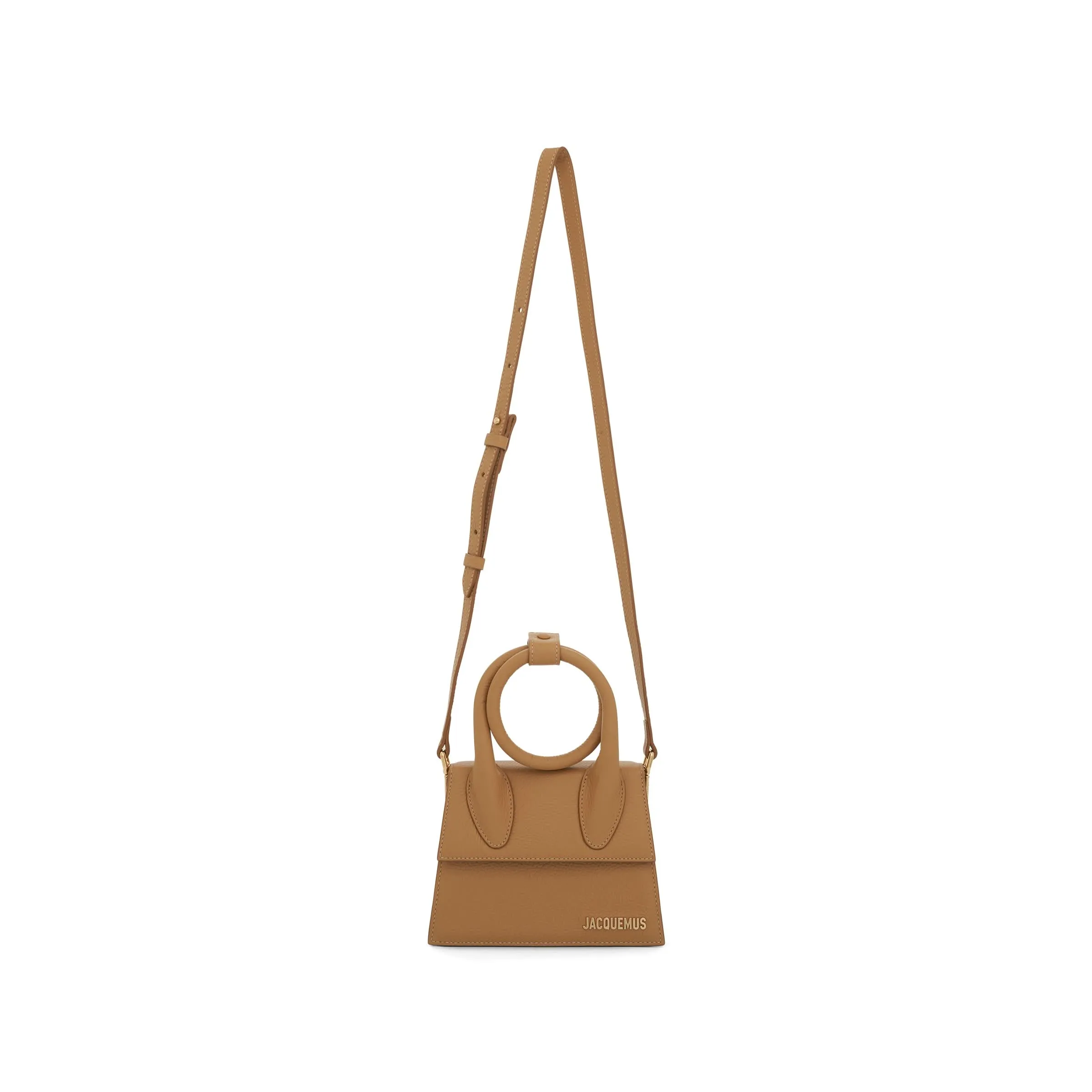 Le Chiquito Noeud Grained Leather Bag in Camel