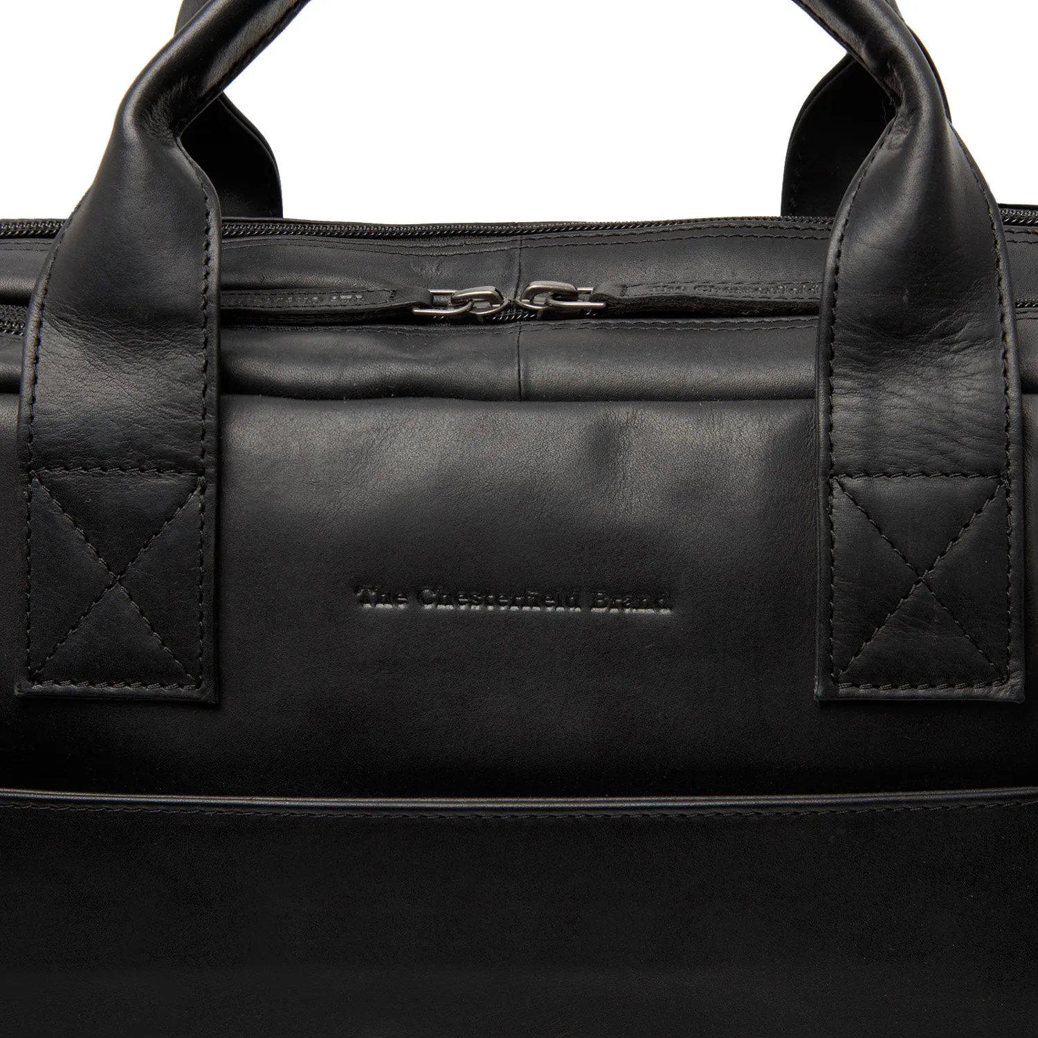 Leather Laptop Bag Black Frazer