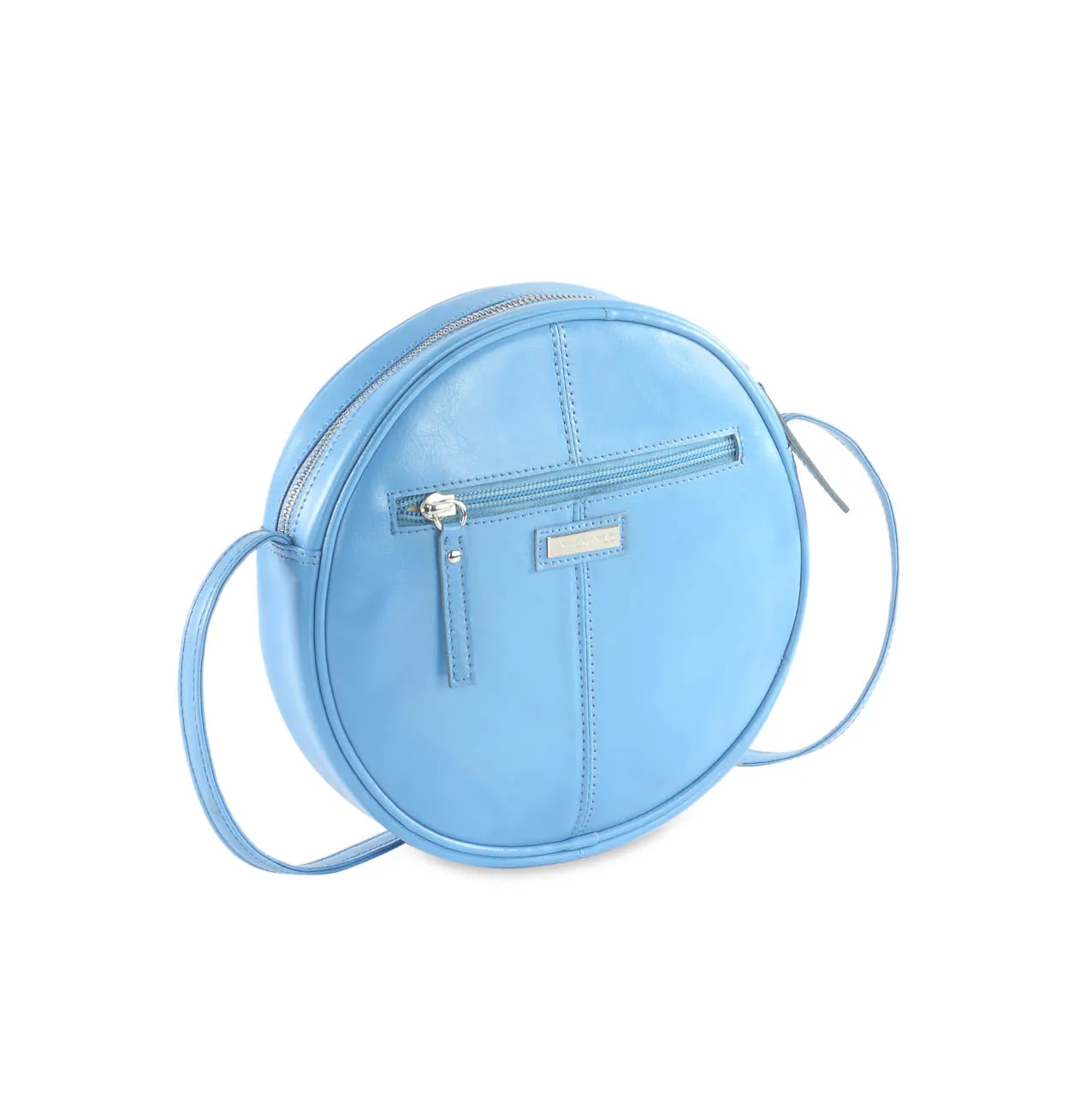 Leather Round Circle Shoulder Bag, Pink | Teal | Sky Blue | Orange | Apple Green