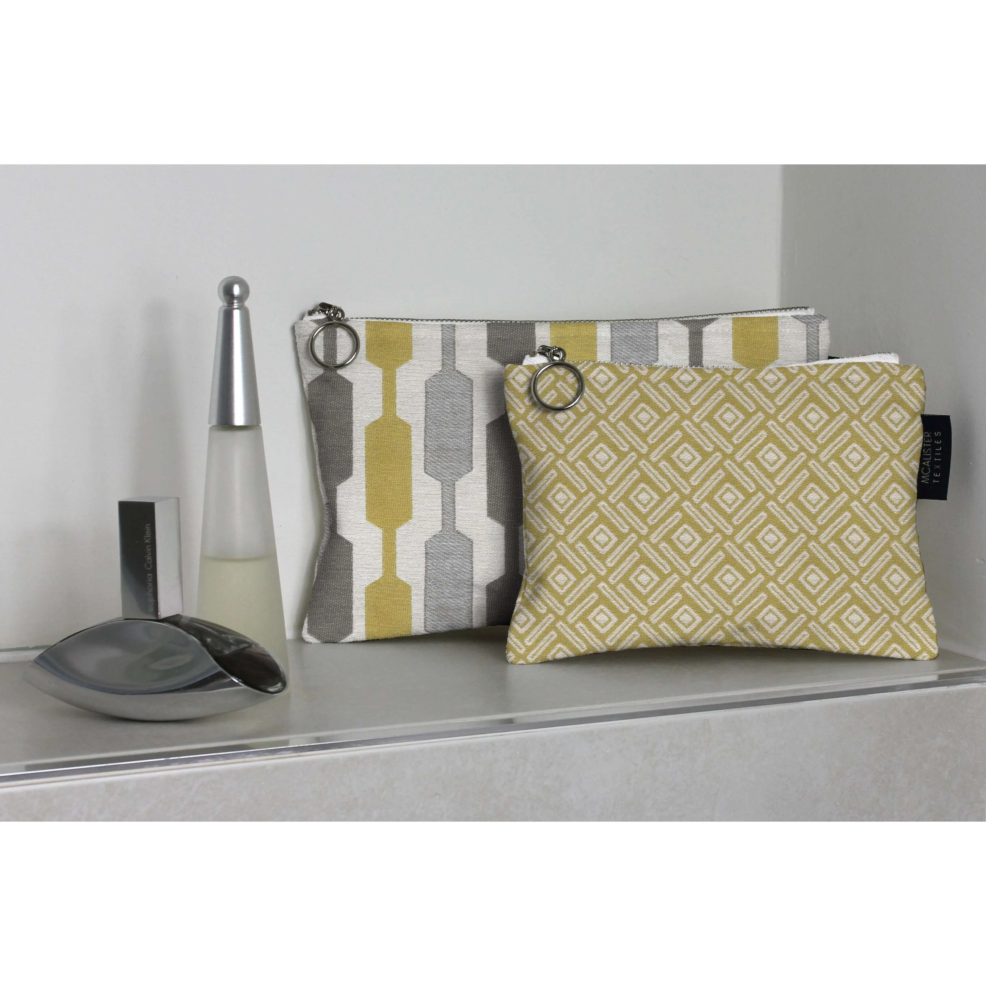 Lotta Yellow   Grey Makeup Bag Set