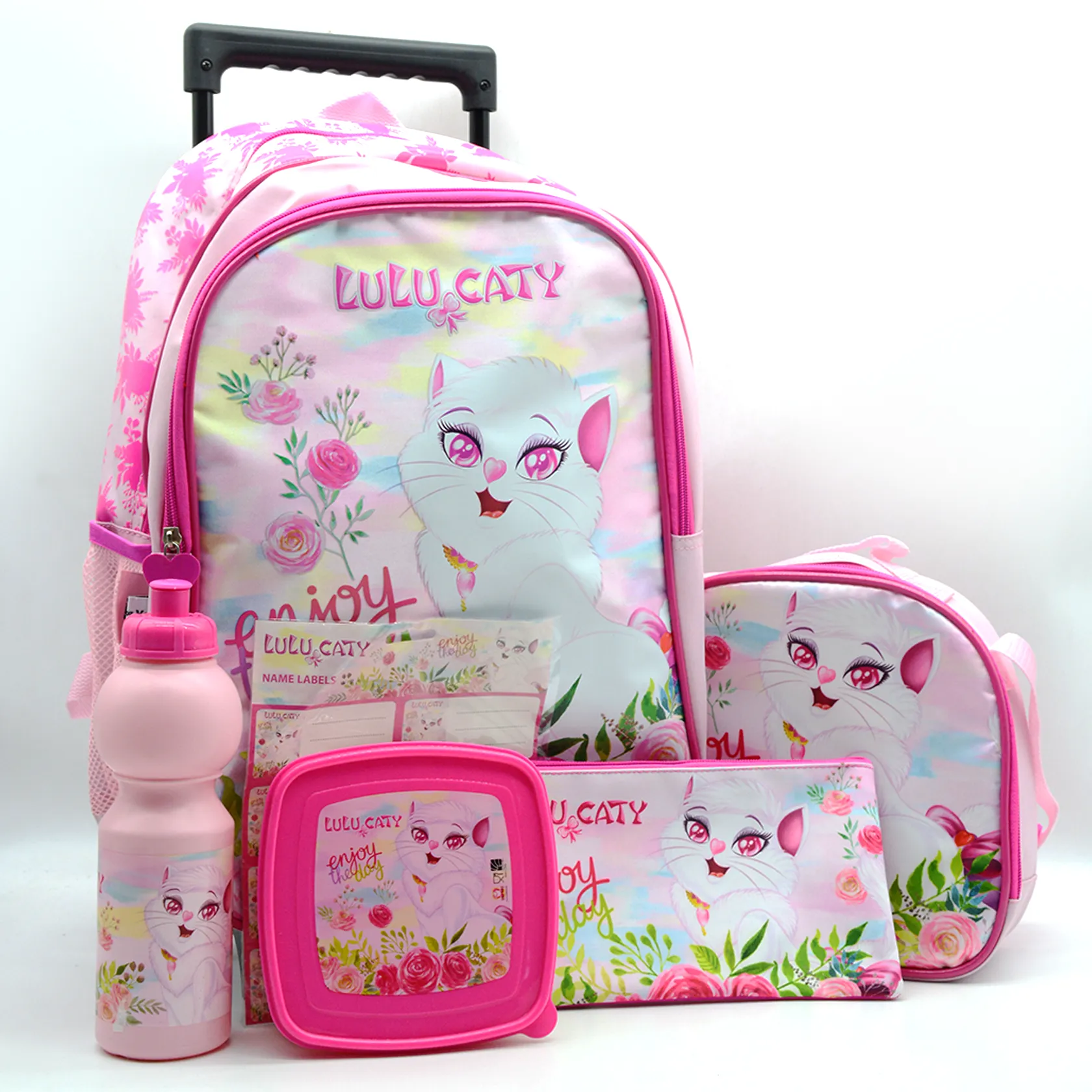 LULU CATY BACK TO SCHOOL TROLLEY BAG 6 IN 1 PROMOTION SET