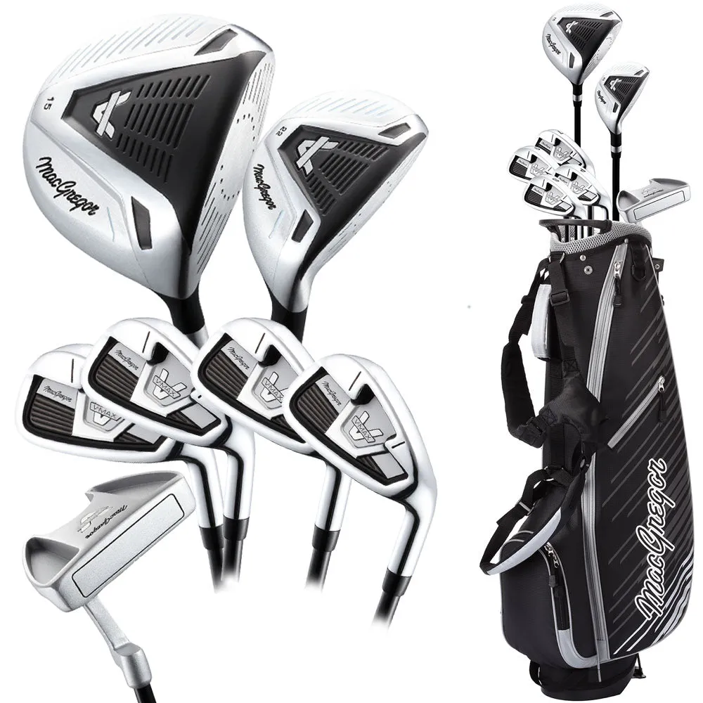 MacGregor V-MAX Junior 8-Piece Set Boys Stand Bag - Silver (Ages 12-14)