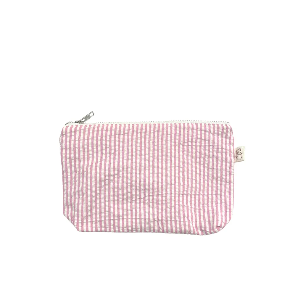 Makeup Bag: Pink Seersucker