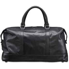 Mancini Leather Carry-on Duffle Bag, 20" x 10" x 12", Black