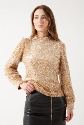 Marc Angelo Sequin High Neck Top