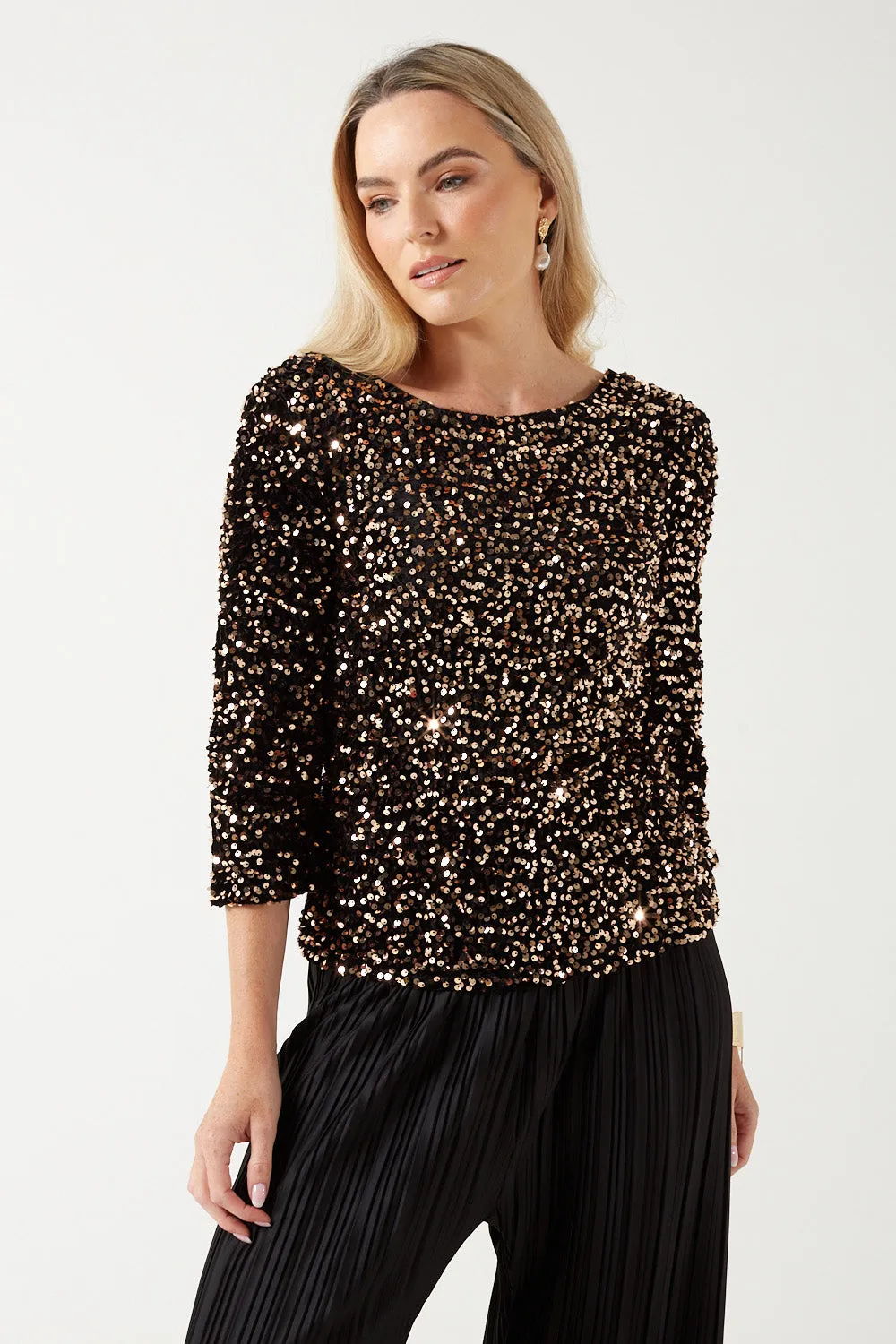 Marc Angelo Sequin U Back Top