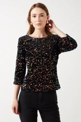 Marc Angelo Sequin U Back Top