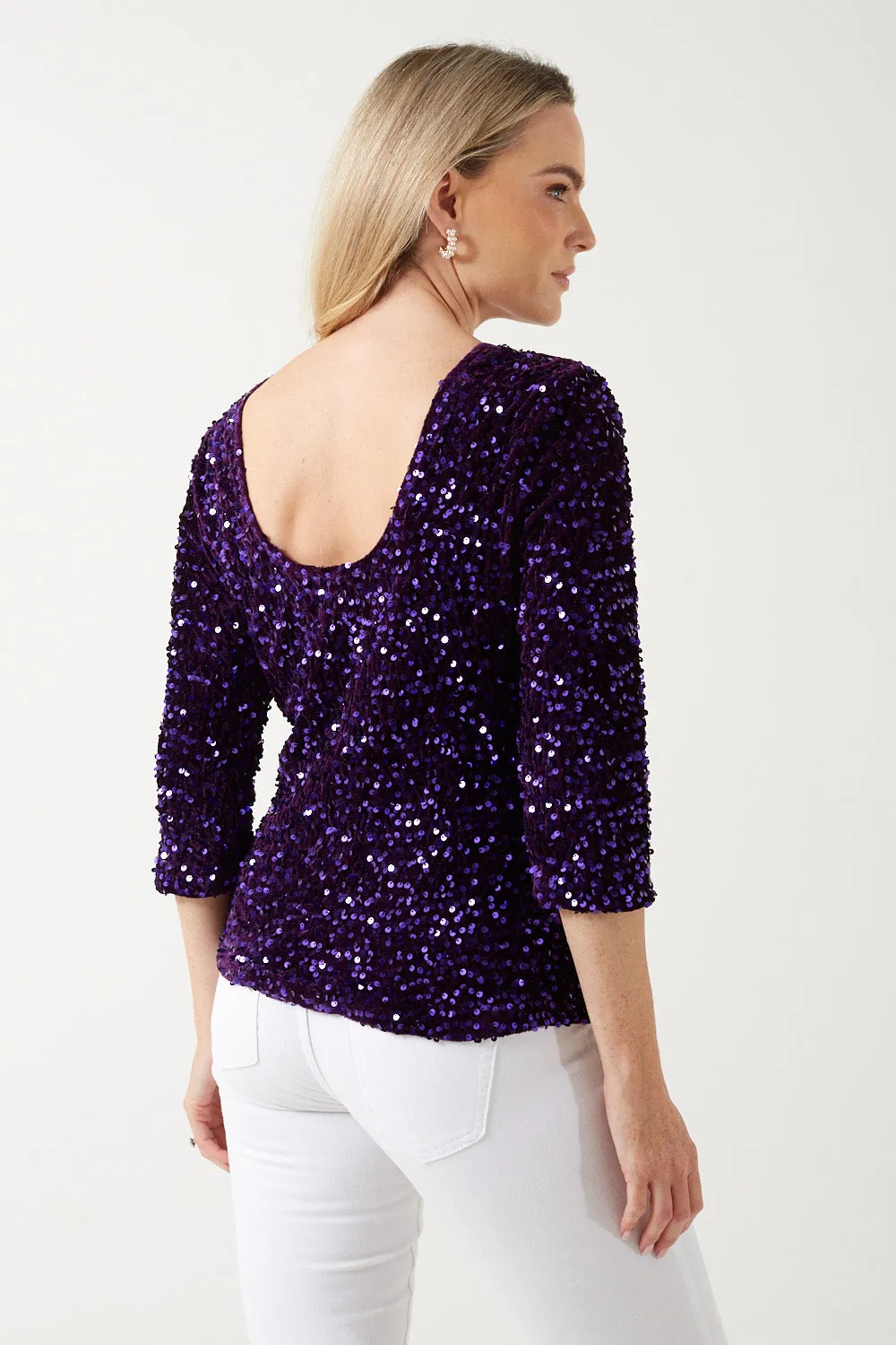 Marc Angelo Sequin U Back Top