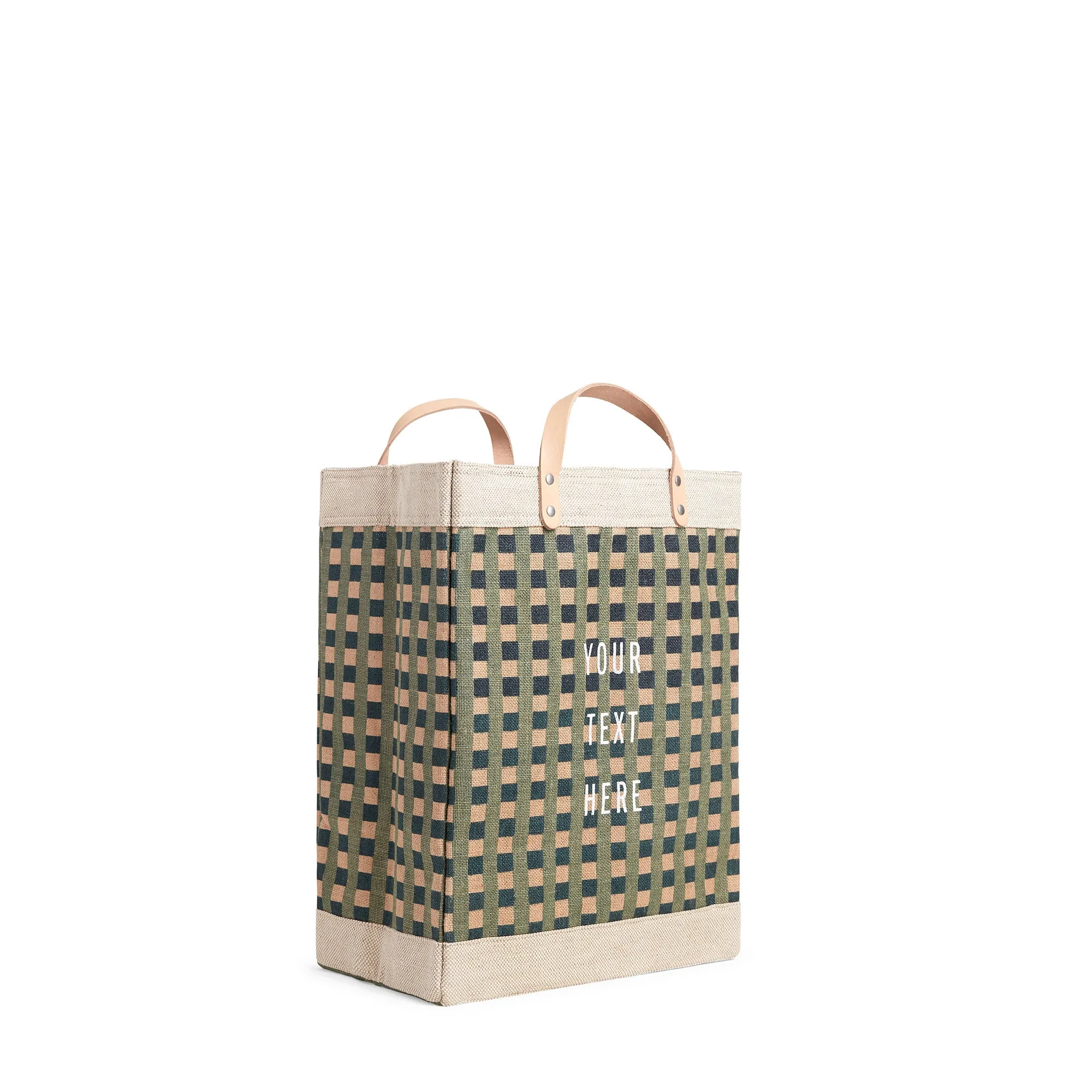 Market Bag in Green Gingham