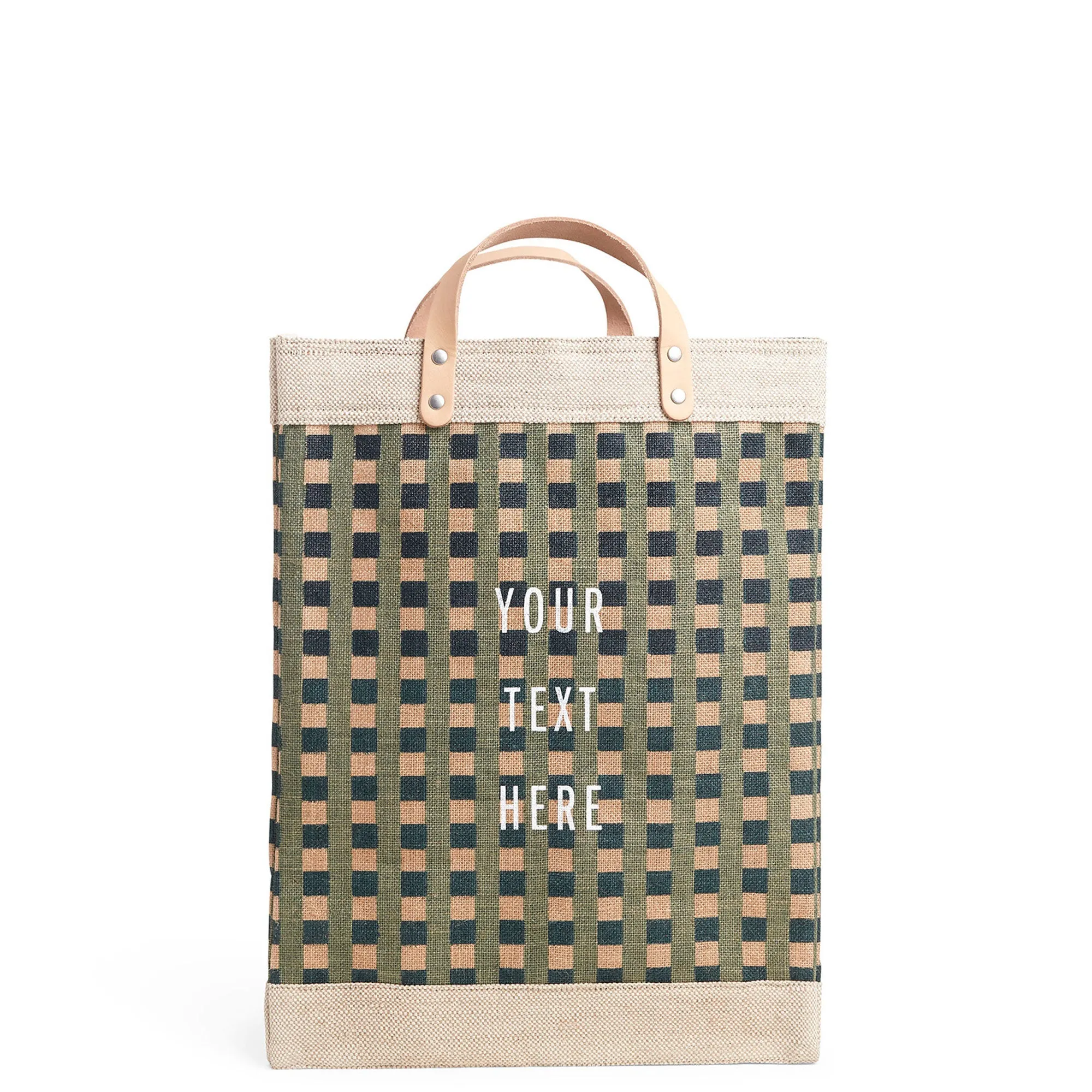 Market Bag in Green Gingham