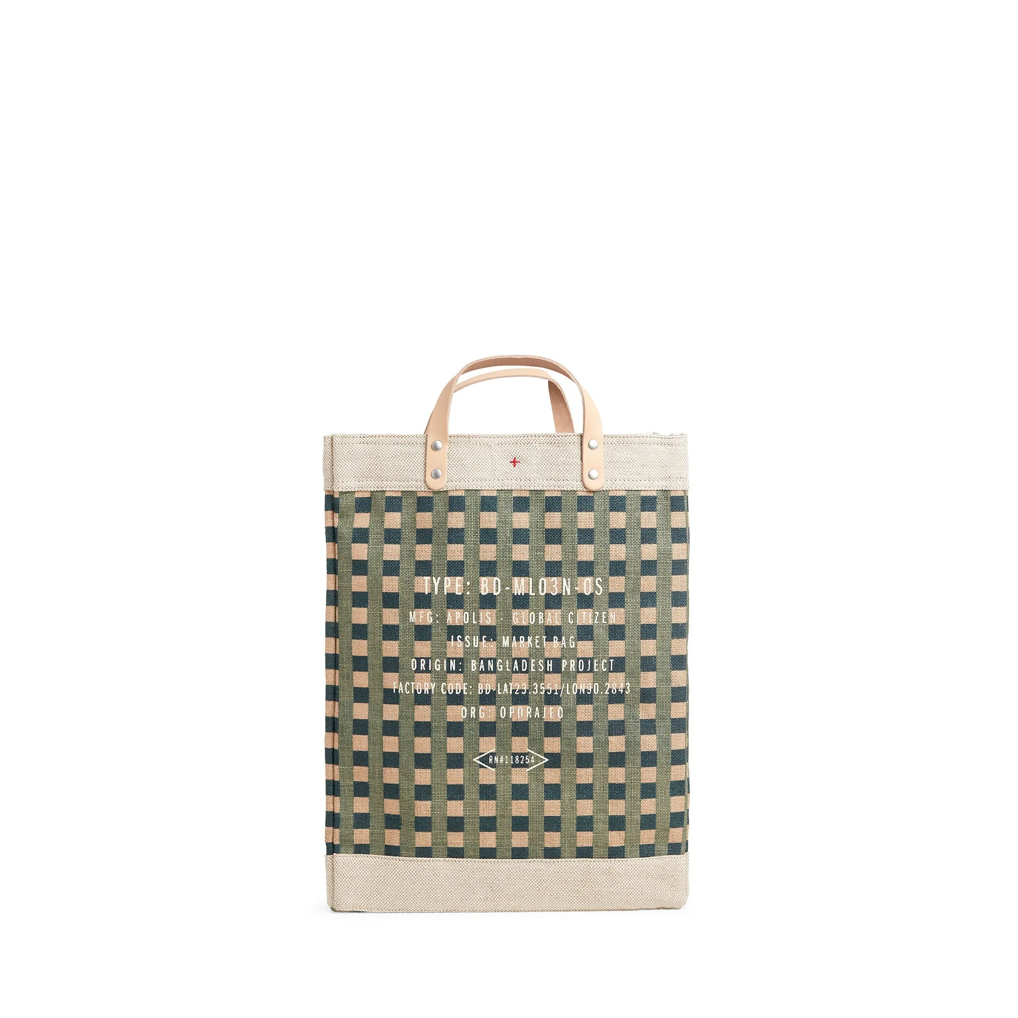 Market Bag in Green Gingham