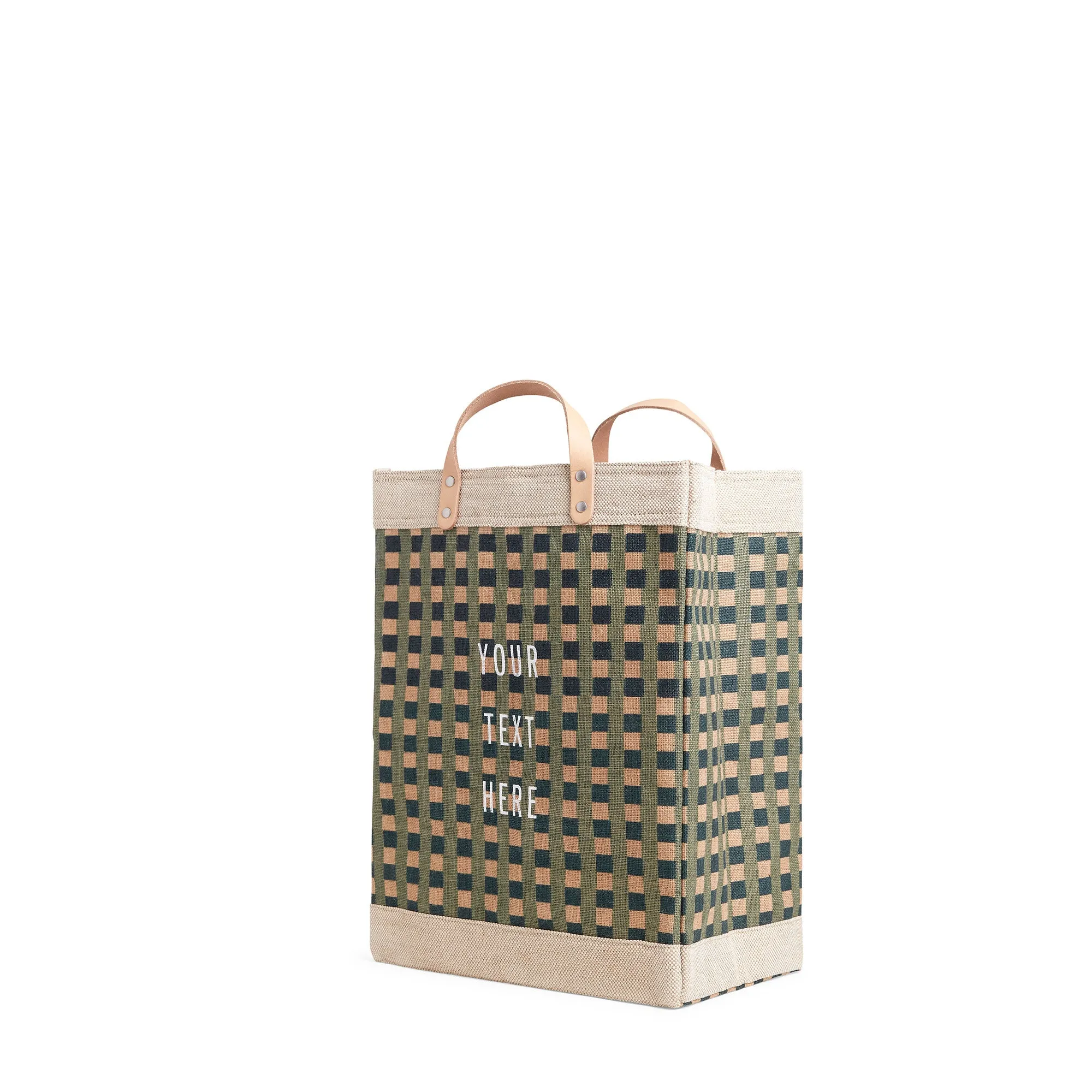 Market Bag in Green Gingham