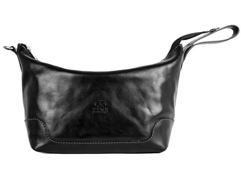 Men's Leather Toiletry Bag - Black