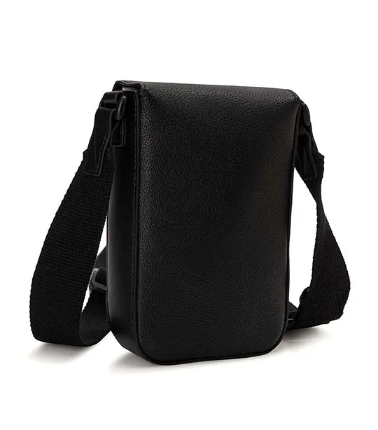 Micro Pebble Utility Phone Crossbody Black