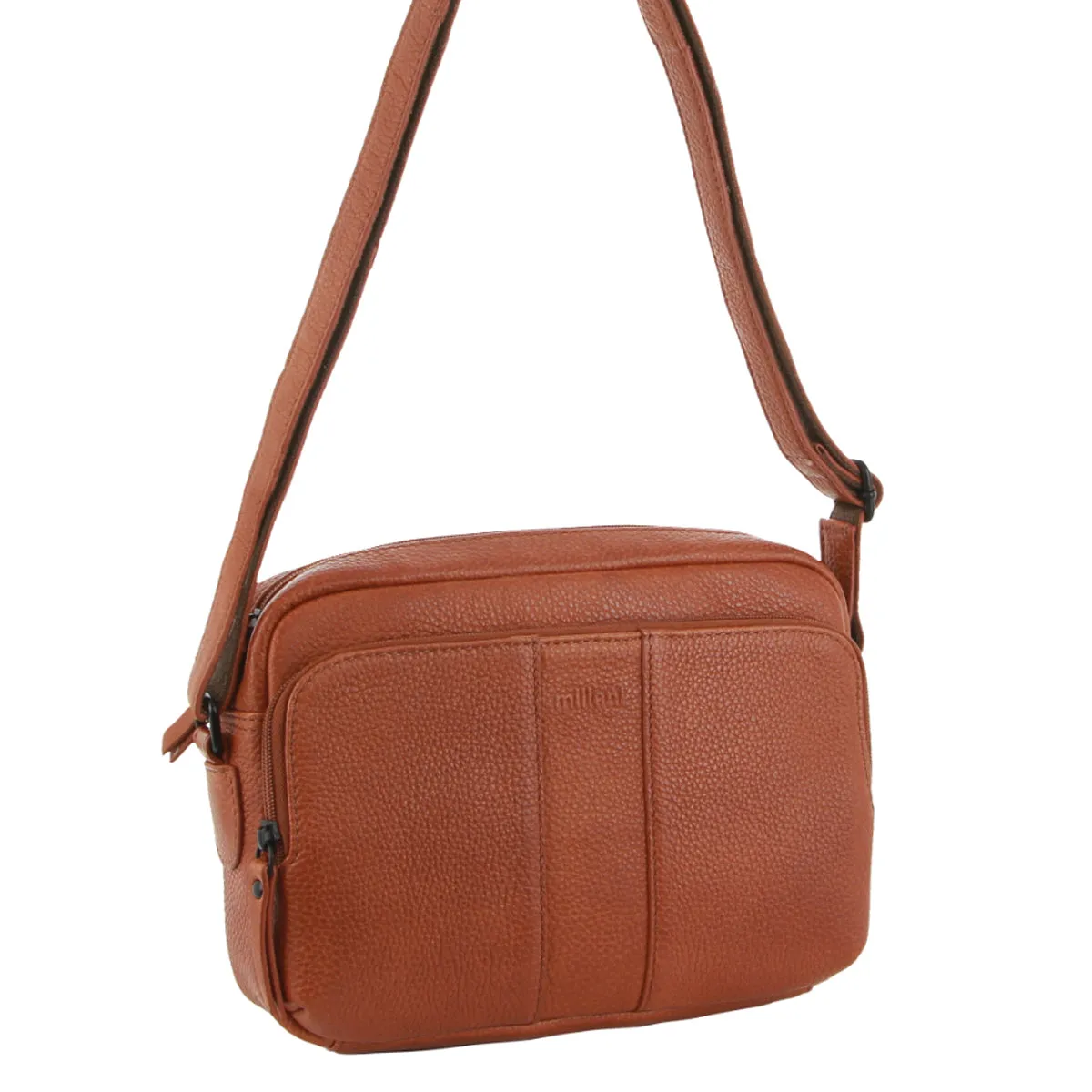 Milleni - NL3871 Small leather sidebag - Cognac