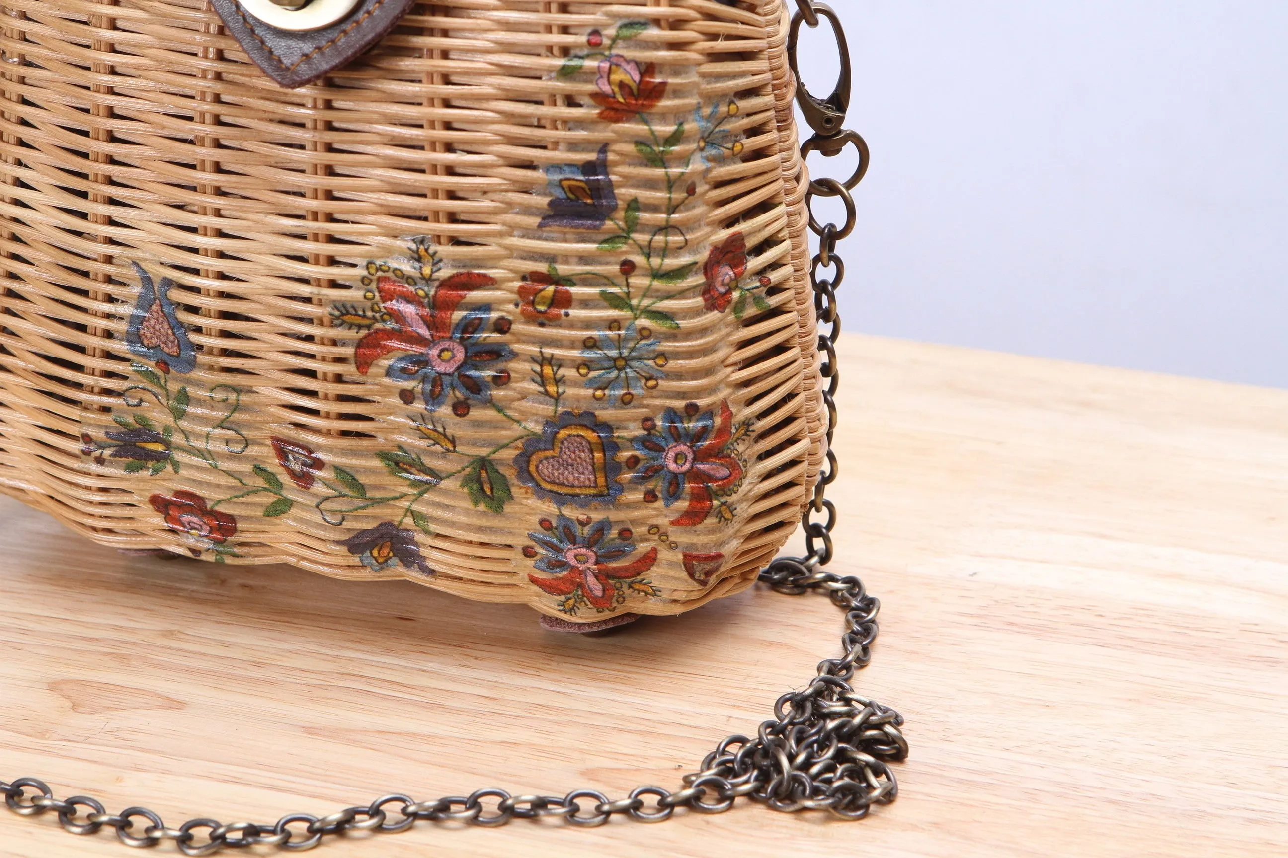 Mini Rattan Wicker Quilted Bag