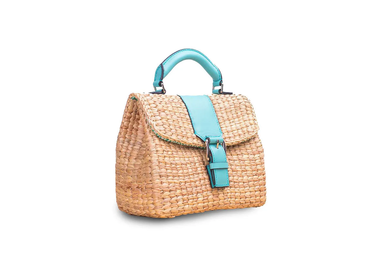 MINI VIPHA WICKER BAG (Turquoise)