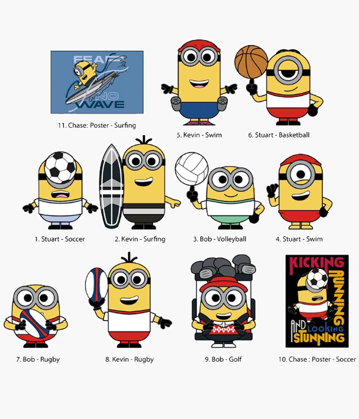 Minions Sports - 3D Foam Bag Clip