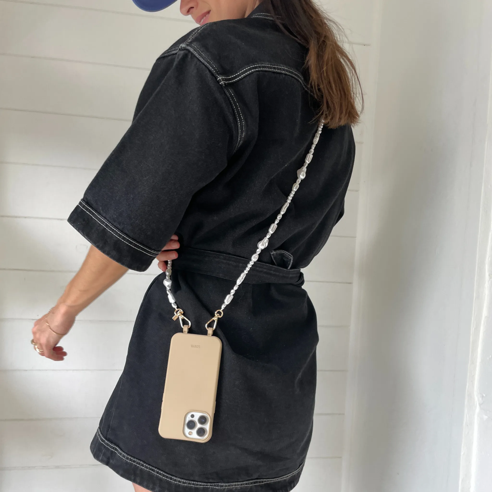 Moon Pearl Crossbody Phone Chain