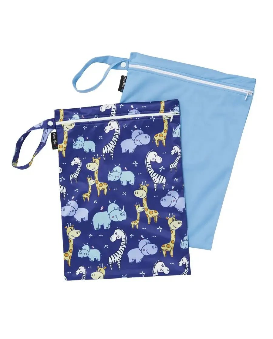 Mum2Mum Wet Bags Twin Pack - ANIMALS / SKY