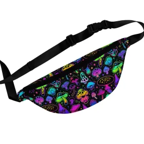 Mushroom Fanny Pack, Gradient Magic Women Men Waist Hip Bum Bag 90s Designer Belt Hip Waist Shoulder Crossbody Rave Festival Bag