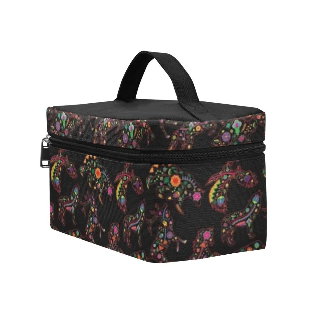 Neon Floral Animals Cosmetic Bag/Large