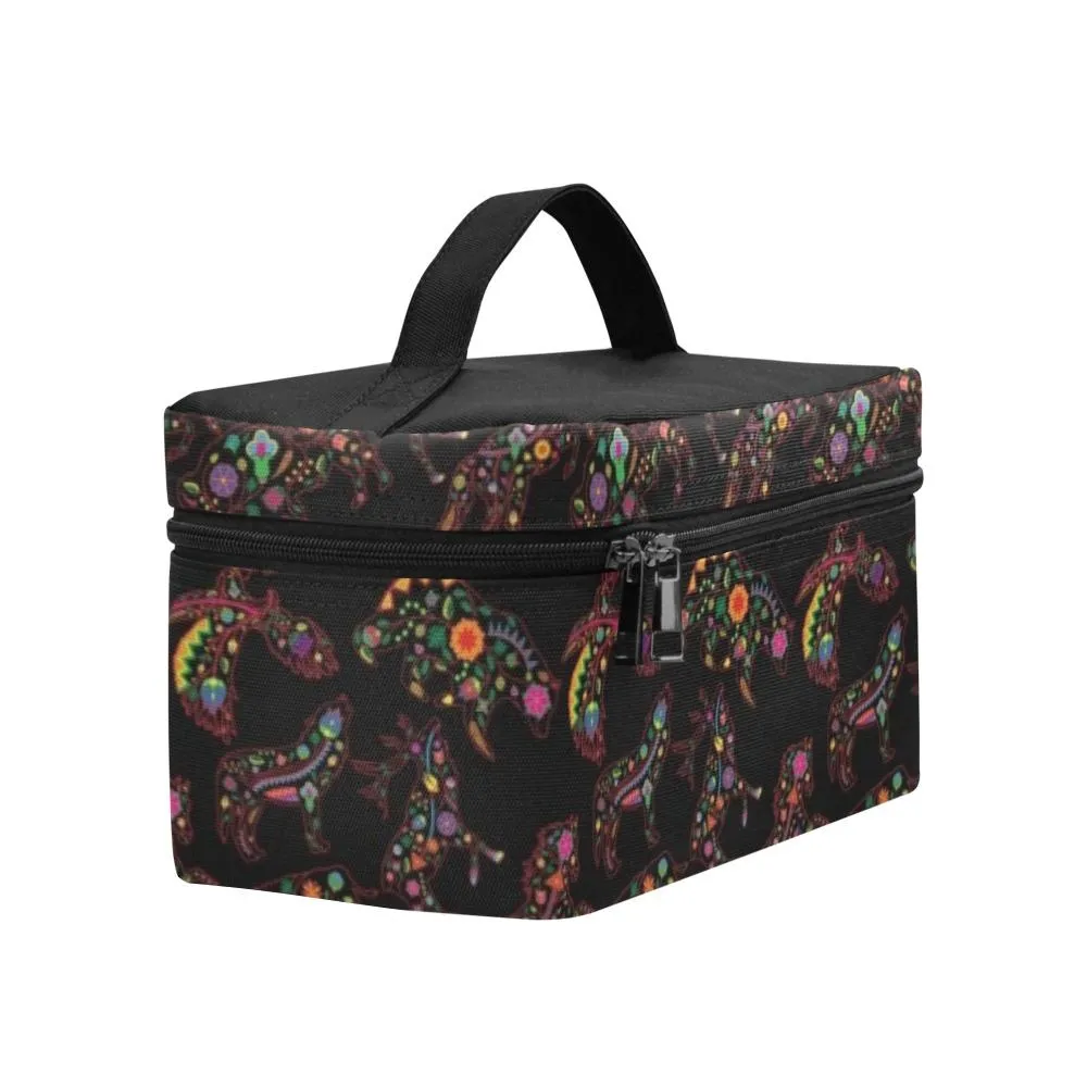 Neon Floral Animals Cosmetic Bag/Large