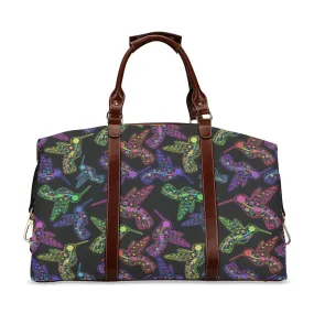 Neon Floral Hummingbirds Classic Travel Bag