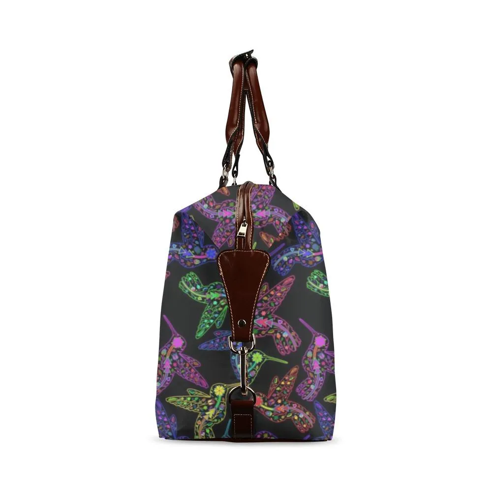 Neon Floral Hummingbirds Classic Travel Bag