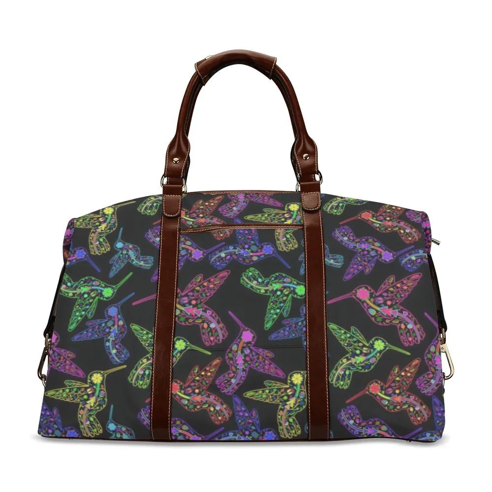 Neon Floral Hummingbirds Classic Travel Bag