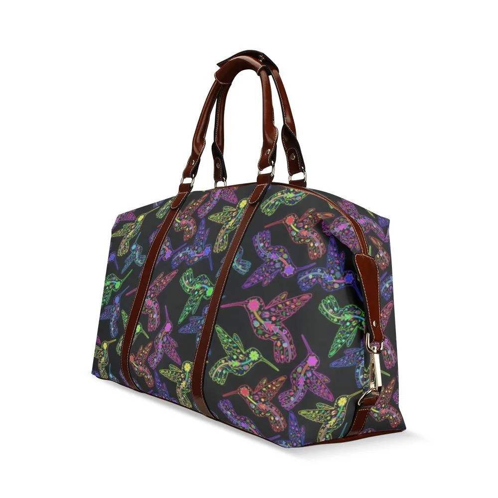 Neon Floral Hummingbirds Classic Travel Bag