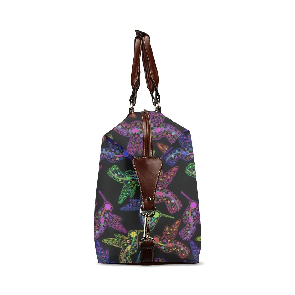 Neon Floral Hummingbirds Classic Travel Bag