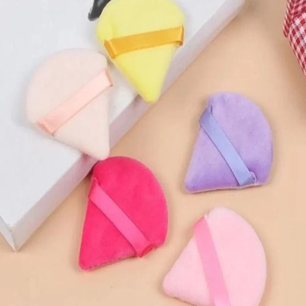 (NET) 2 Pcs  Reusable Powder Puff Triangle Dry Wet Velour Puff