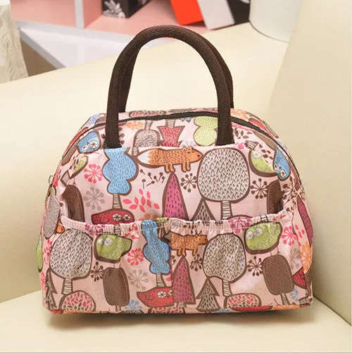 New Fashion Cartoon Lady Women Handbags lunch box bag Character Animal prints Candy color bags Polyester