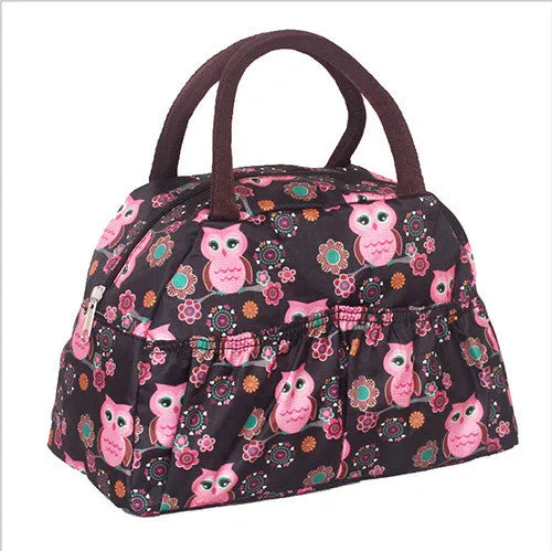 New Fashion Cartoon Lady Women Handbags lunch box bag Character Animal prints Candy color bags Polyester