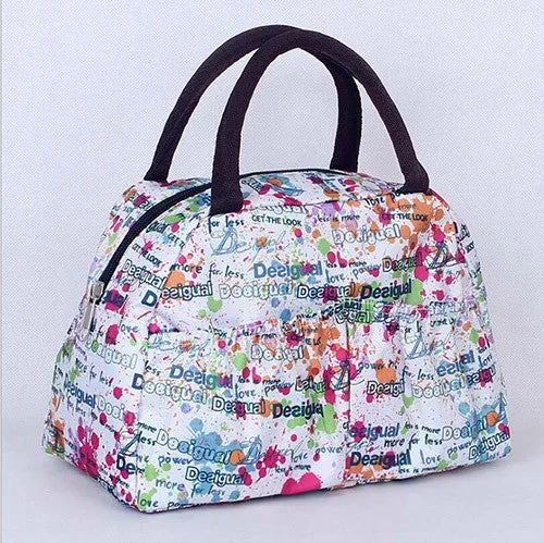 New Fashion Cartoon Lady Women Handbags lunch box bag Character Animal prints Candy color bags Polyester