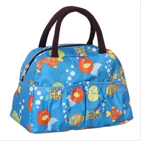 New Fashion Cartoon Lady Women Handbags lunch box bag Character Animal prints Candy color bags Polyester