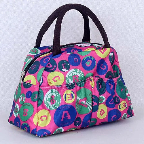 New Fashion Cartoon Lady Women Handbags lunch box bag Character Animal prints Candy color bags Polyester