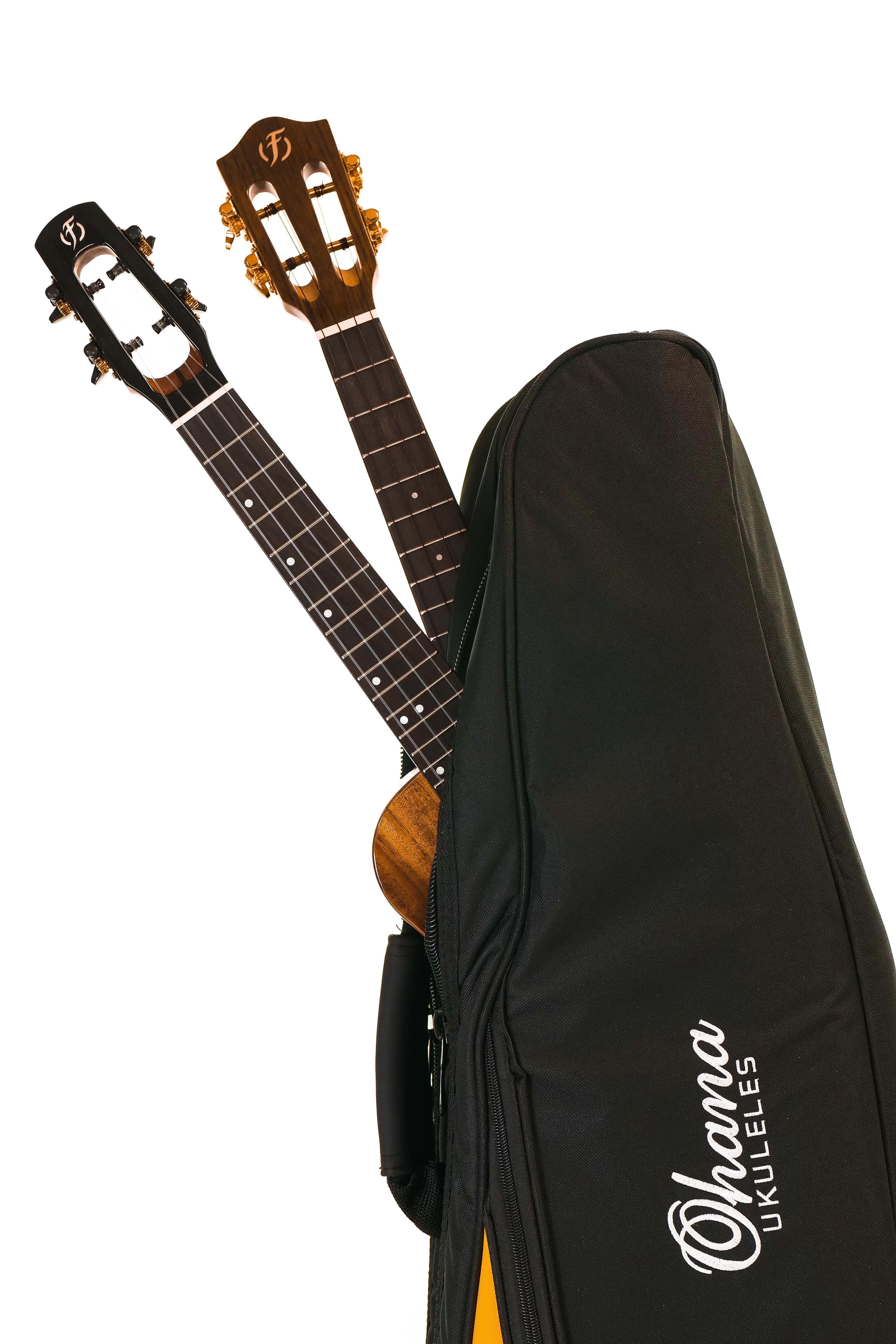 Ohana DB2-24OR Double Deluxe Concert Ukulele Bag - Holds 2 Concert Ukuleles - ORANGE