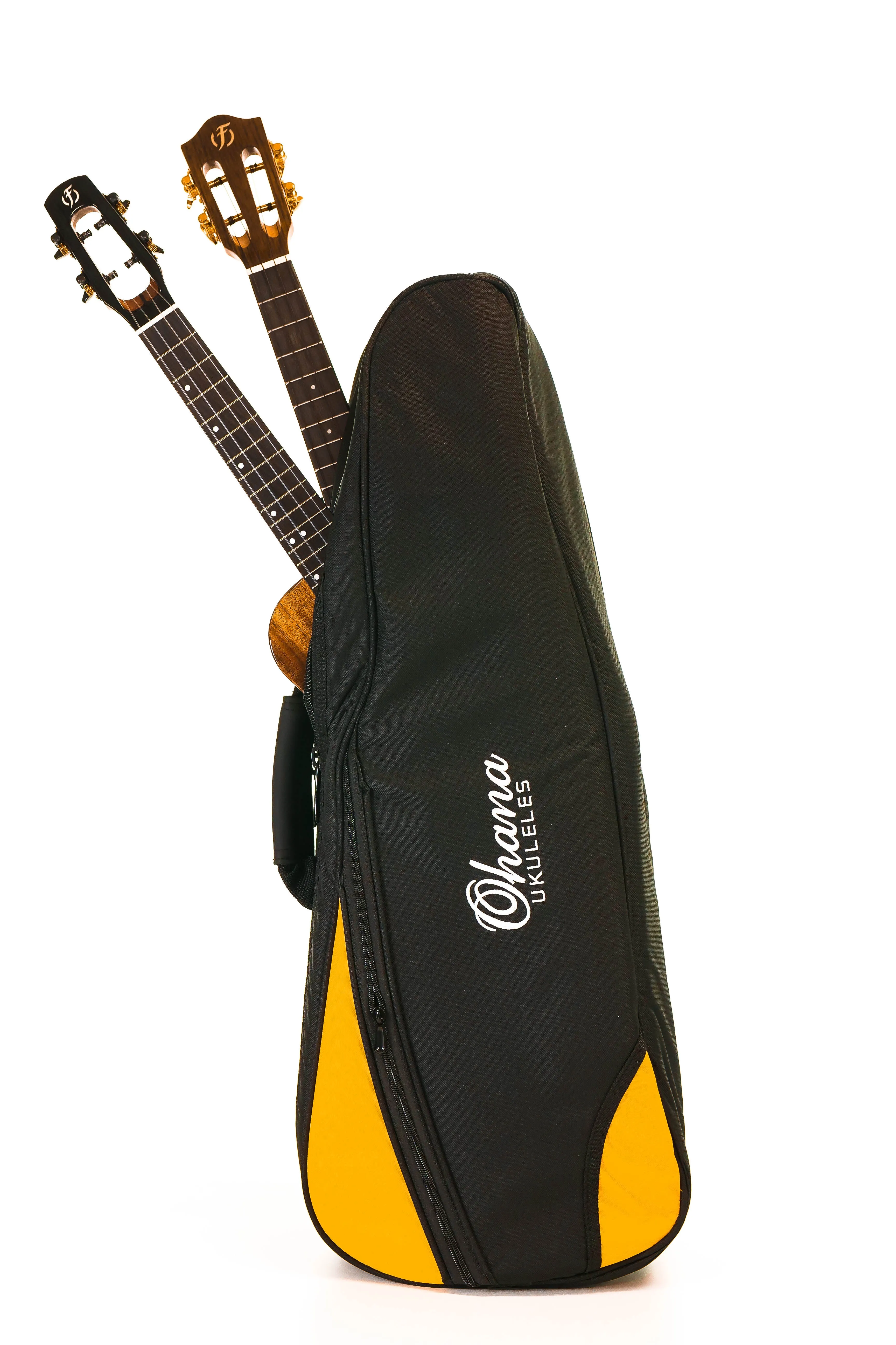 Ohana DB2-24OR Double Deluxe Concert Ukulele Bag - Holds 2 Concert Ukuleles - ORANGE