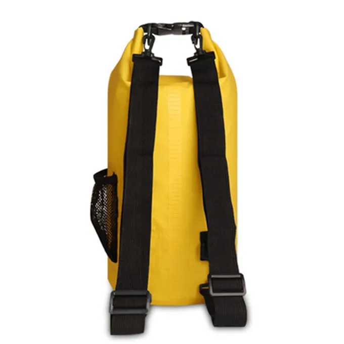 Outdoor Waterproof Dry Dual Shoulder Strap Bag Dry Sack PVC Barrel Bag, Capacity: 10L(Orange)