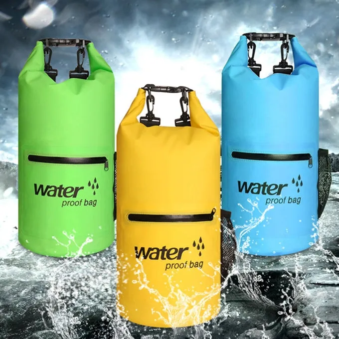 Outdoor Waterproof Dry Dual Shoulder Strap Bag Dry Sack PVC Barrel Bag, Capacity: 10L(Orange)