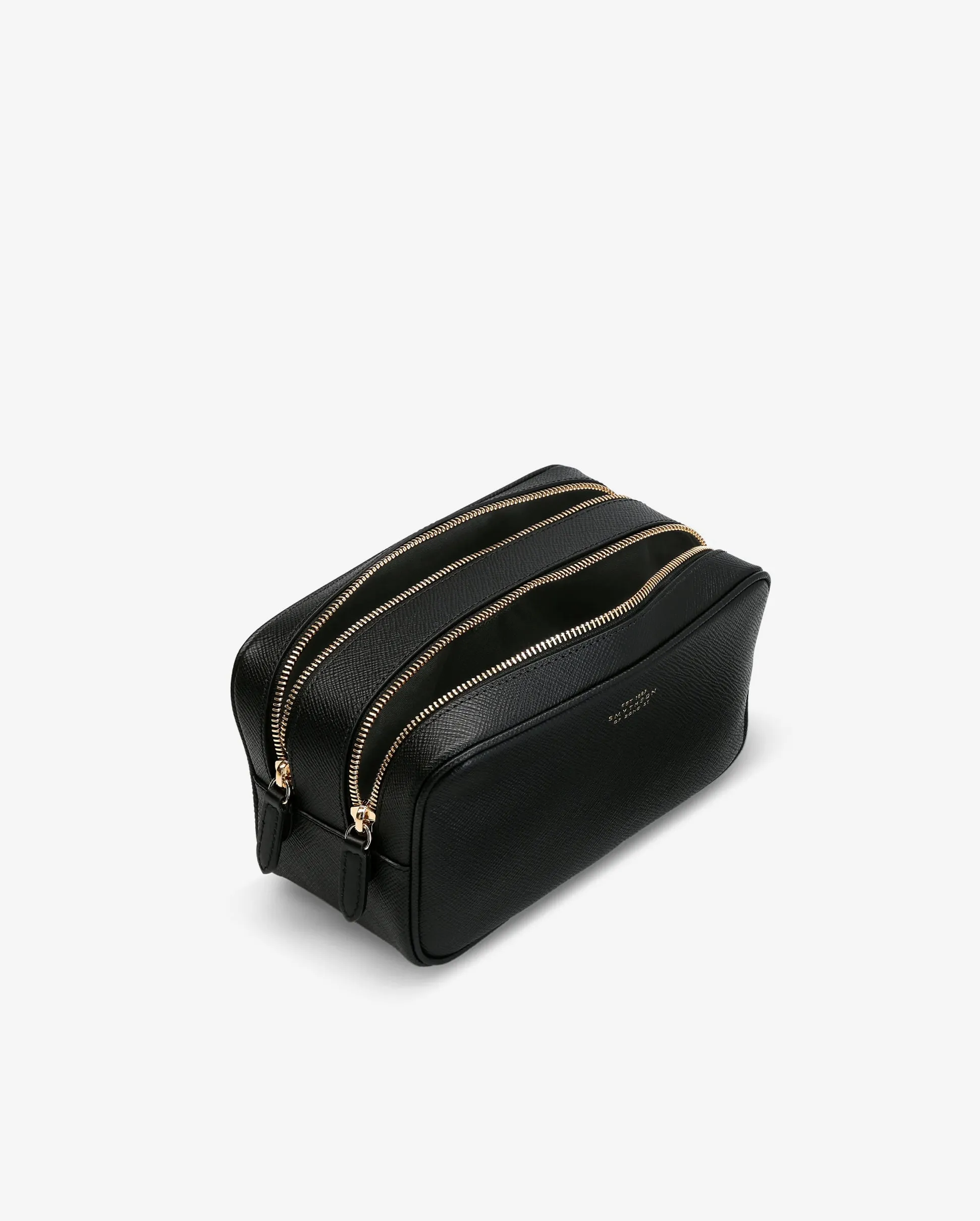 PANAMA WASHBAG WITH DOUBLE ZIP / BLACK