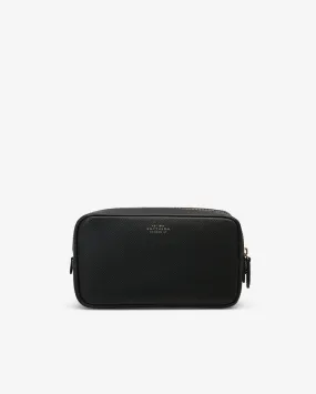 PANAMA WASHBAG WITH DOUBLE ZIP / BLACK