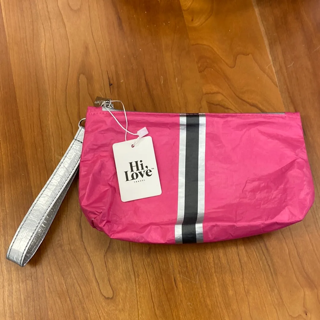 Paradise Pink With Stripes Wristlet