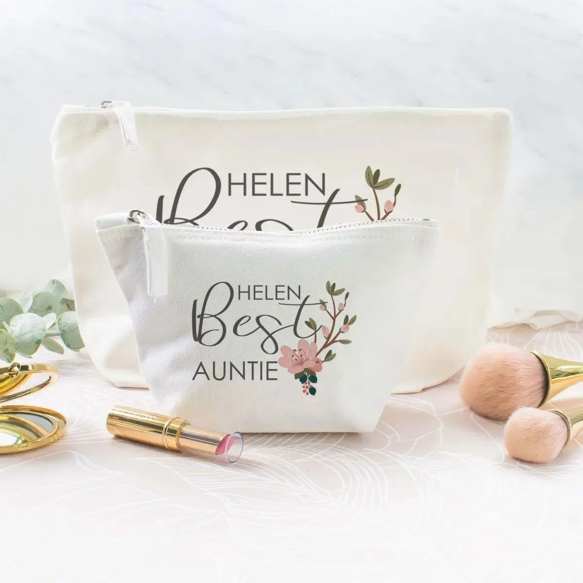 Personalised Best Auntie Makeup Bag, Best Auntie Gift, Bag and Purses, Aunty Thank You Gift, Cosmetic Bag, Auntie Gifts, Toiletry Bags,