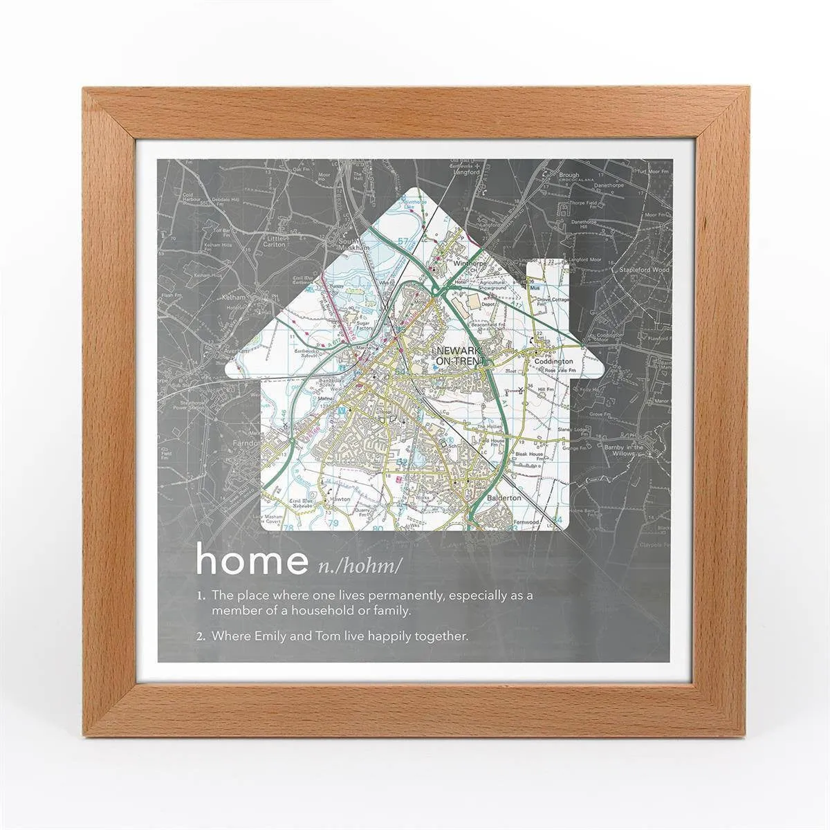 Personalised Framed Dictionary Definition Map - Home