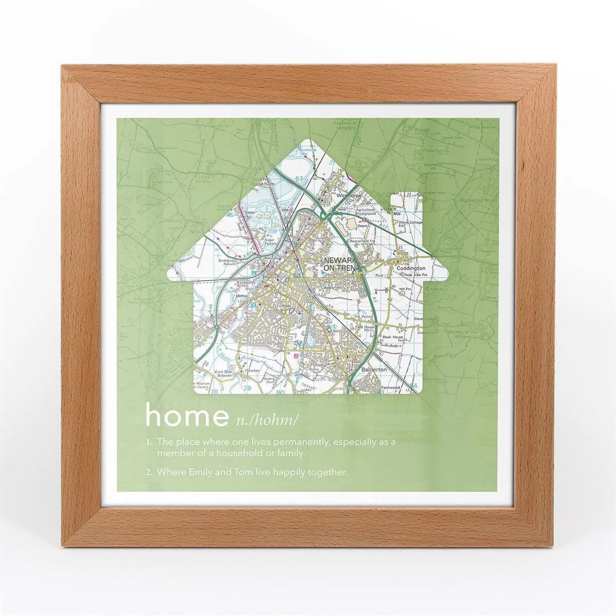 Personalised Framed Dictionary Definition Map - Home